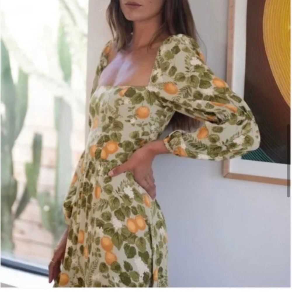 Reformation Mica Dress Orange Grove